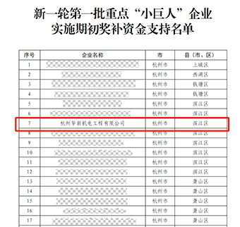 華新機(jī)電晉升國家重點(diǎn)“小巨人”啦！